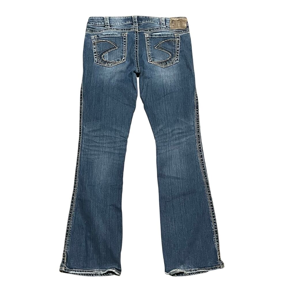 Silver Jeans Womens Frances 18” Mini Bootcut 31x33 Low Rise Stretch Blue Jeans - Picture 4 of 10